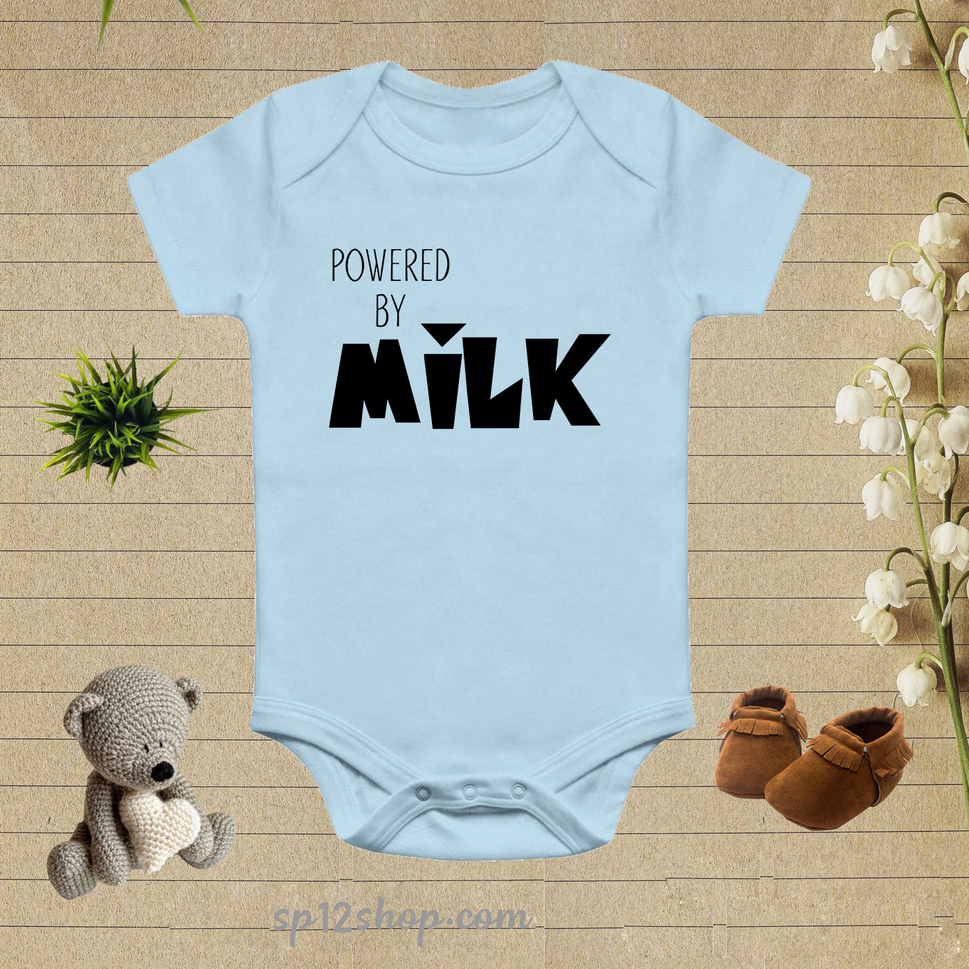 Powered by Milk Baby Bodysuit Onesie