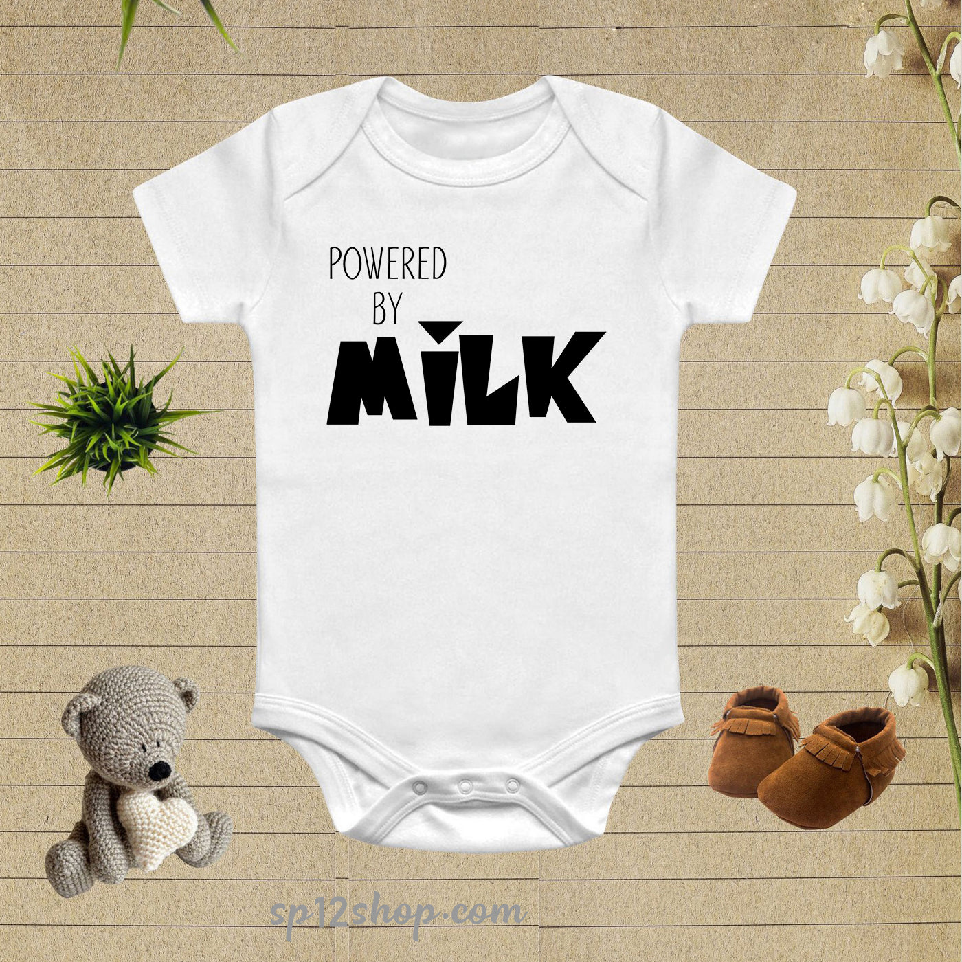 Powered by Milk Baby Bodysuit Onesie