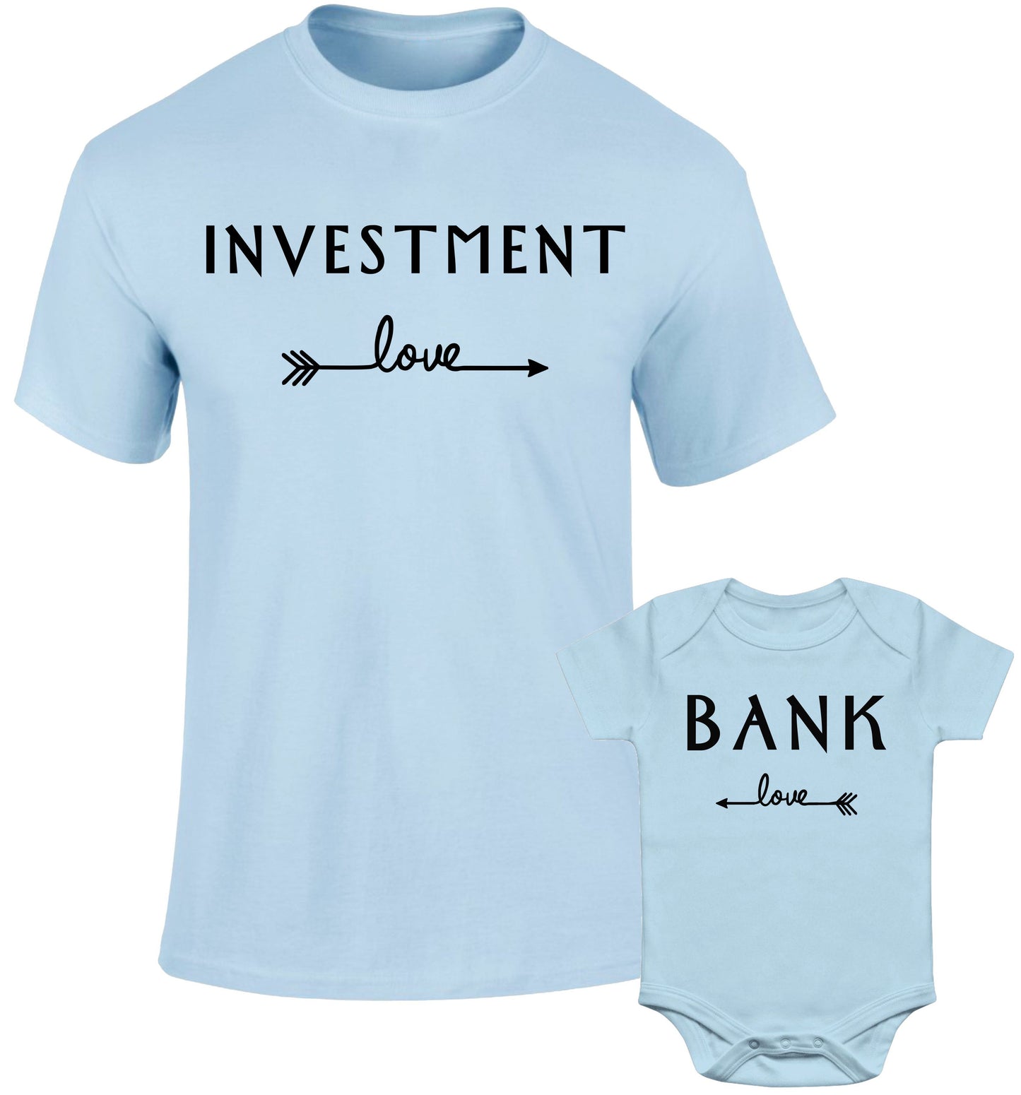 Father Daddy Daughter Dad Son Matching T shirts Investment Bank Love Arrow