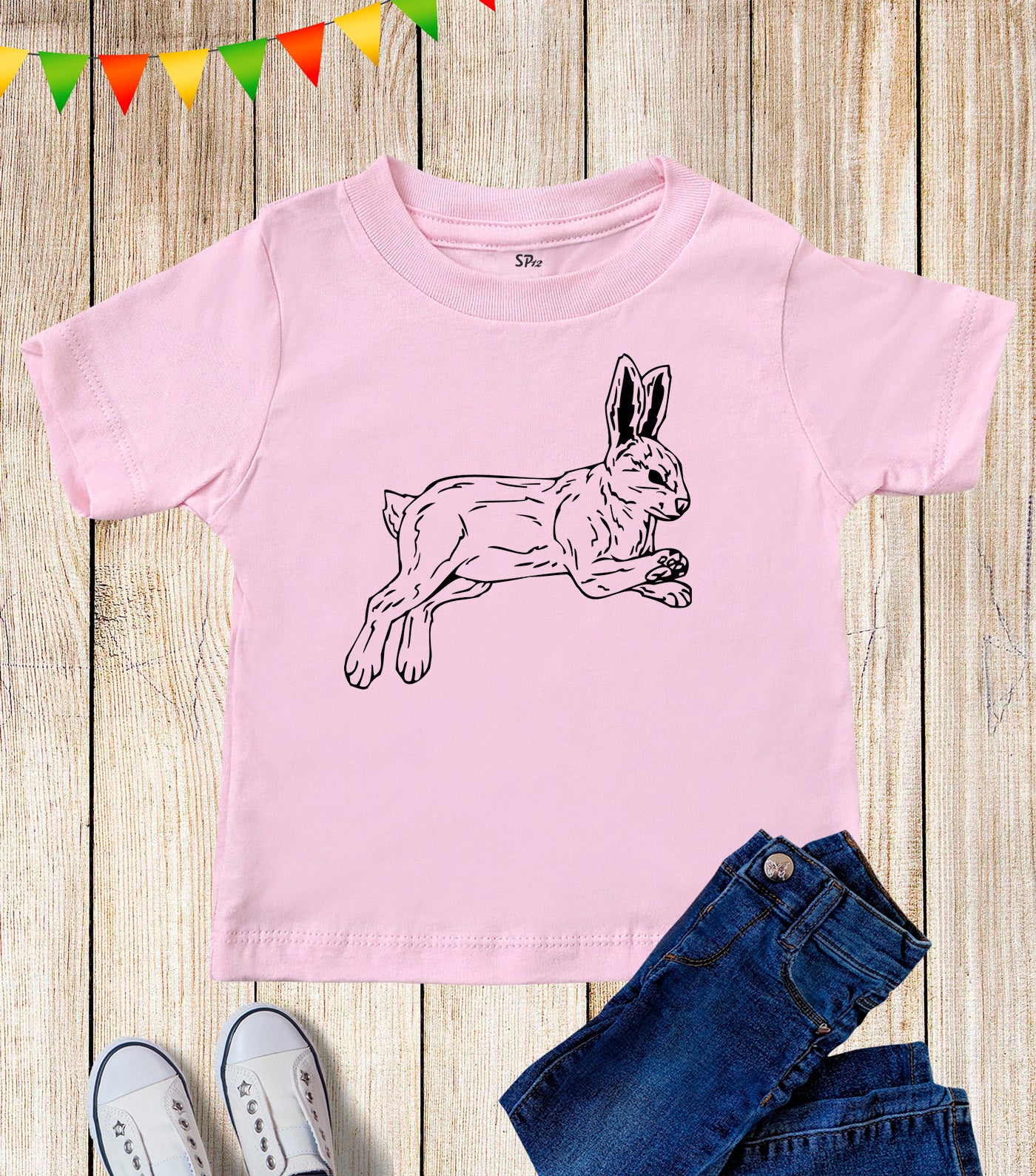 Kids Rabbit Hare Wildlife Animal Graphic T Shirt