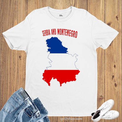 Serbia and Montenegro Flag T Shirt Olympics FIFA World Cup Country Flag Tee Shirt