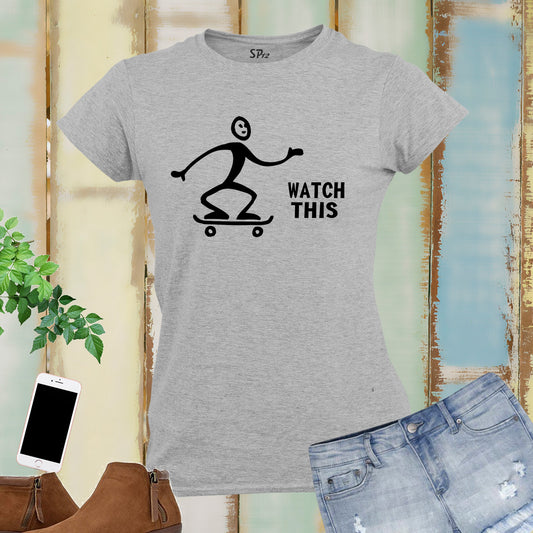 Skating Stunt Graphic Women T Shirt