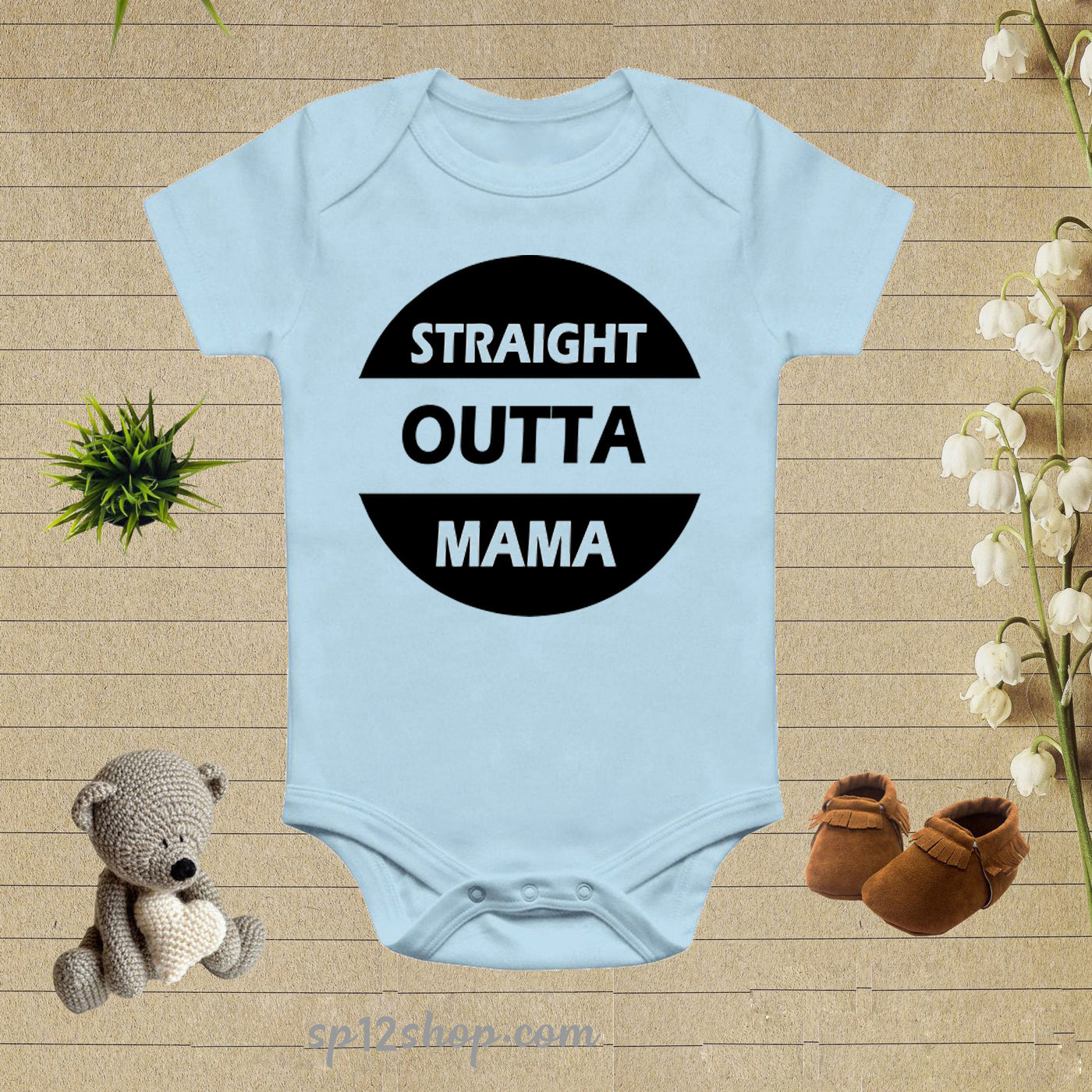 Straight Outta Mama Baby Bodysuit Onesie