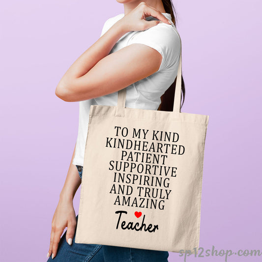 Inspirational Thank You Teacher Appreciation Custom Shopping Gifts Tote Bag