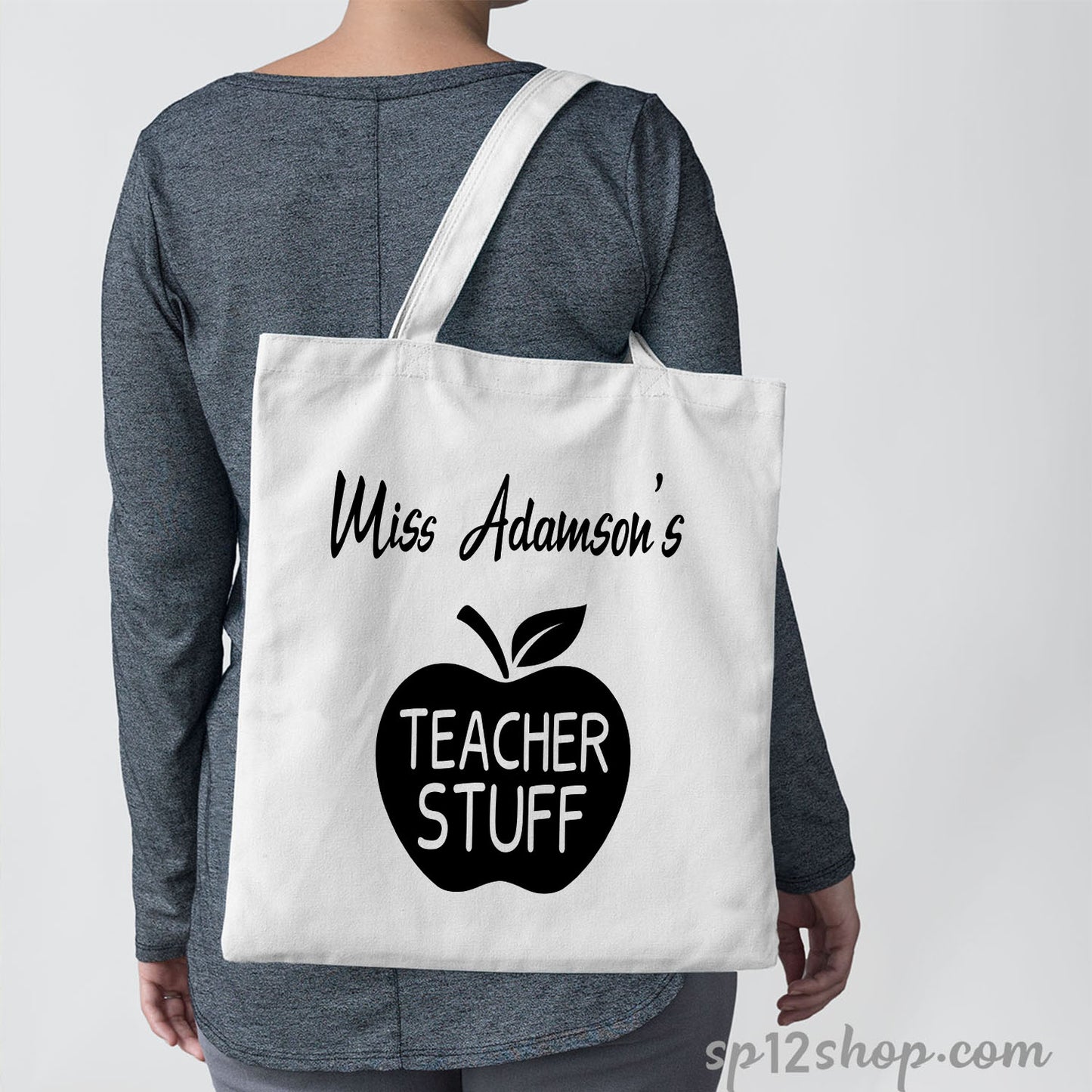 Funny Teachers Appreciation Custom Thank You Gift Shopping Tote Bag