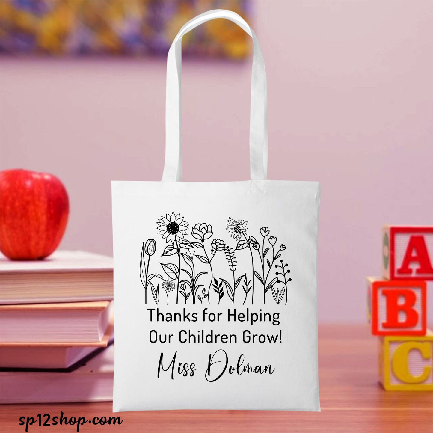 Teacher Appreciation Custom Teaching Thank You Shopping Tote Bags