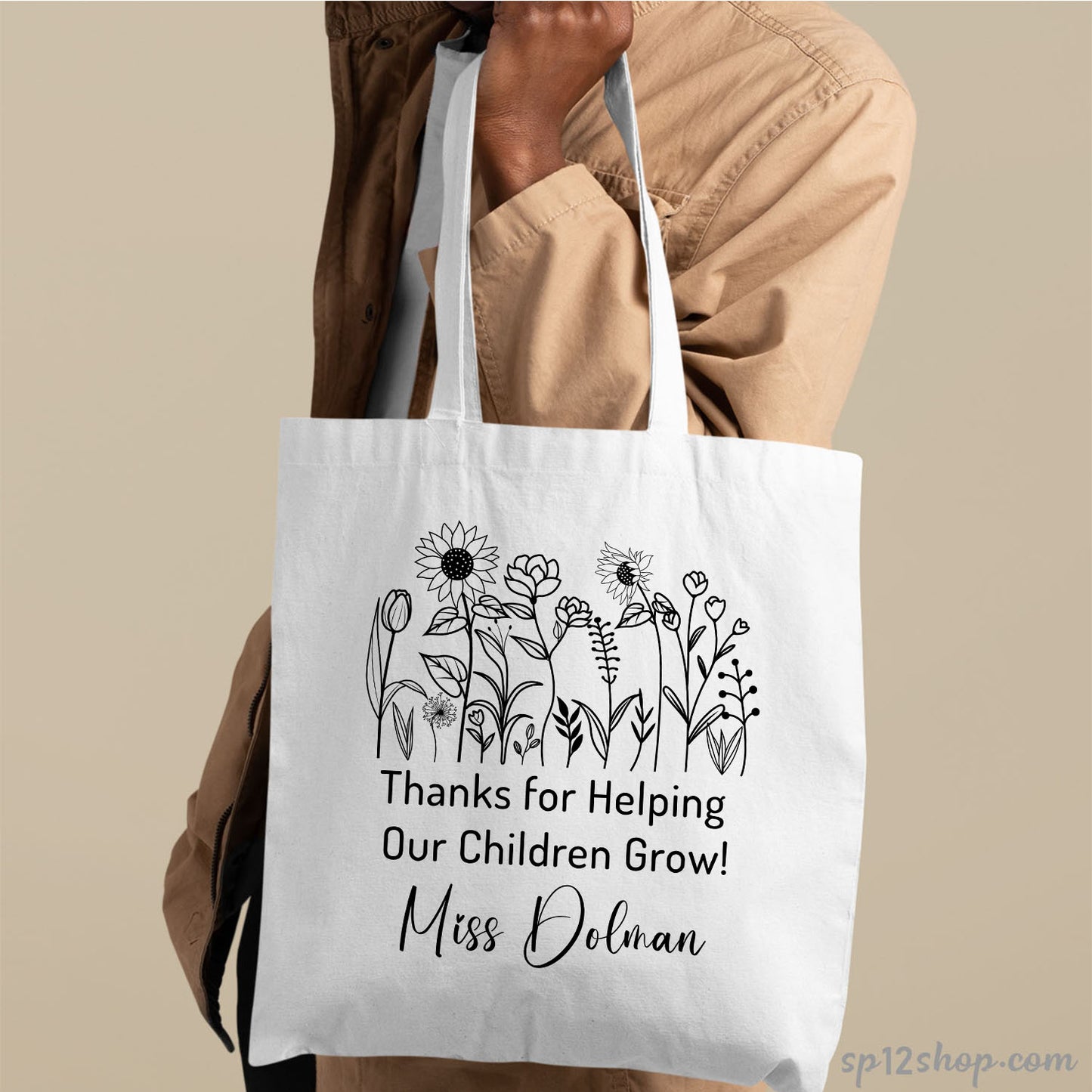 Teacher Appreciation Custom Teaching Thank You Shopping Tote Bags