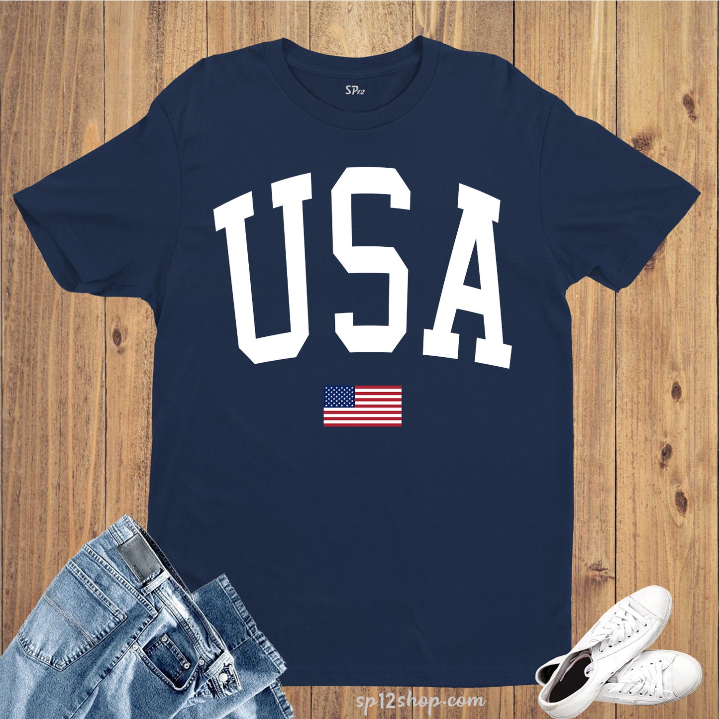 USA Flag 4th of July Patriotic Independence Day and Memorial Day T Shirt