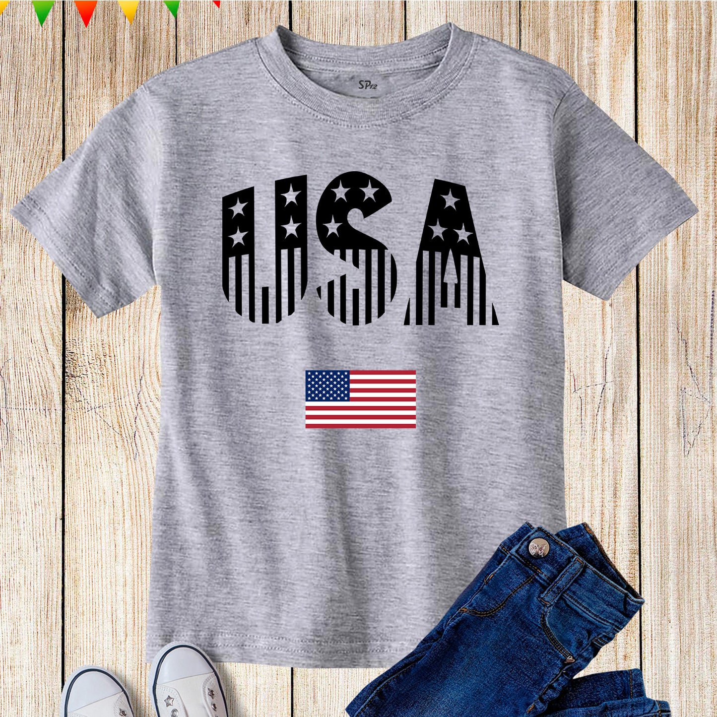 USA Flag Lips 4th of July Patriotic Day and Independence Day T Shirt