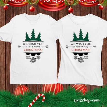 Wish you A Very Merry Christmas Tree Family gift Tshirt