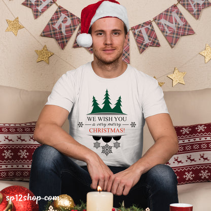 Wish you A Very Merry Christmas Tree Family gift Tshirt