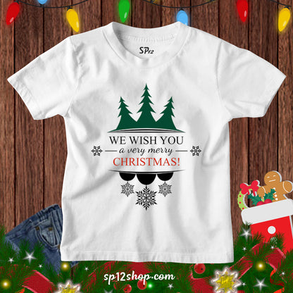 Wish you A Very Merry Christmas Tree Family Kids gift Tshirt