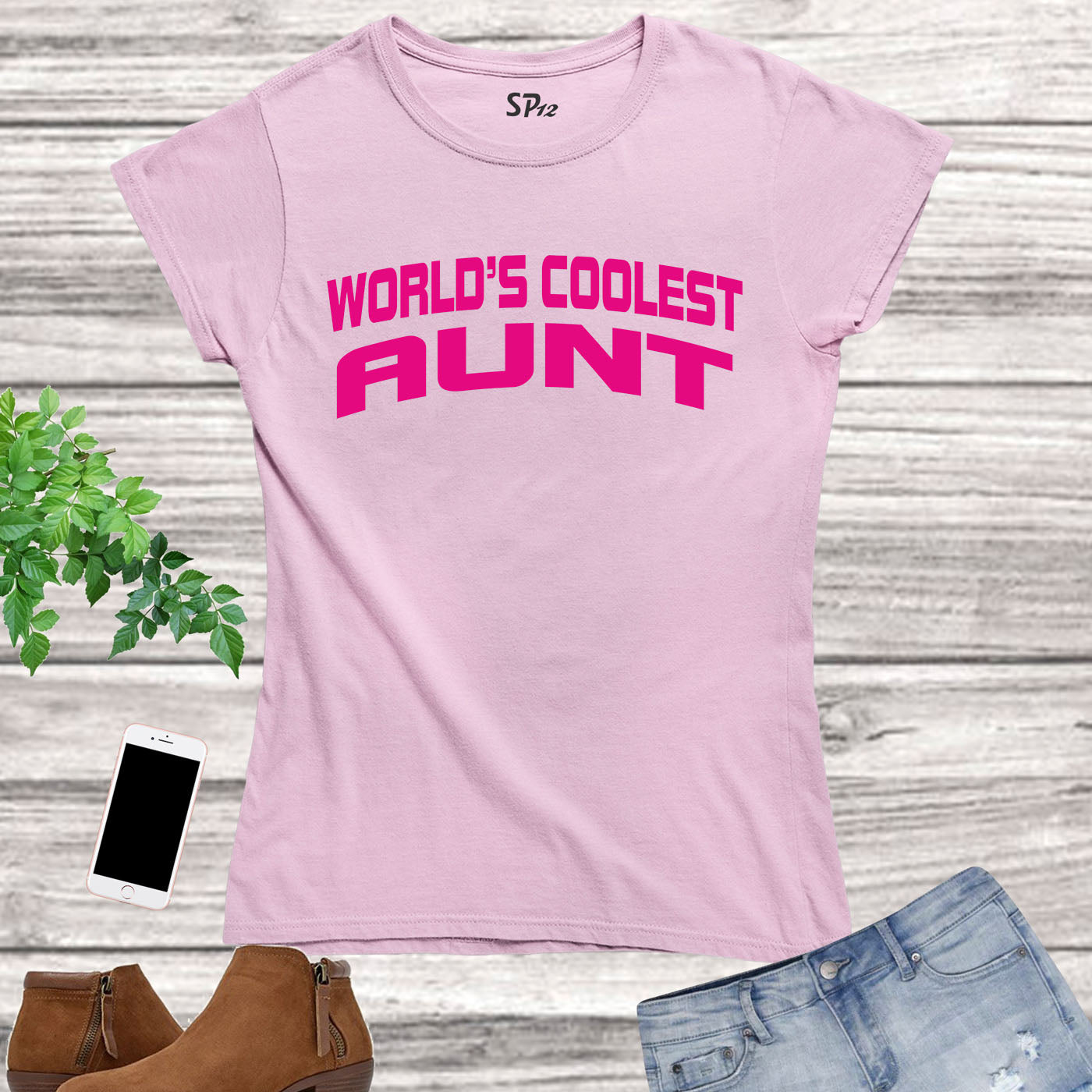 Women Auntie Slogan T Shirt World's Coolest Aunt