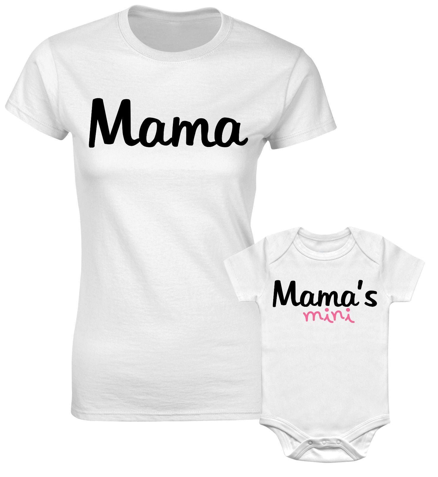 Mama And Mama's Mini Mom Son Mother Daughter Funny T shirts - Image 2