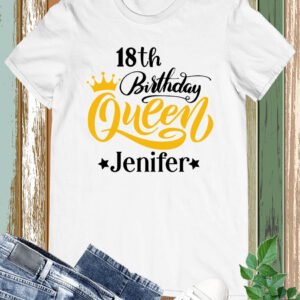 18th Birthday Queen T Shirt With Custom Name