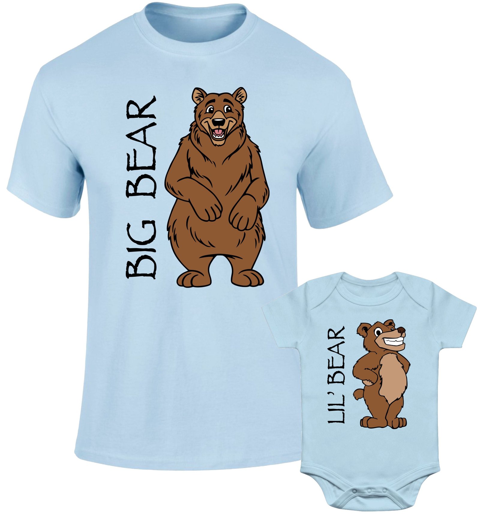 Father Daddy Daughter Dad Son Matching T shirts Big Bear Lil' Bear - Image 2