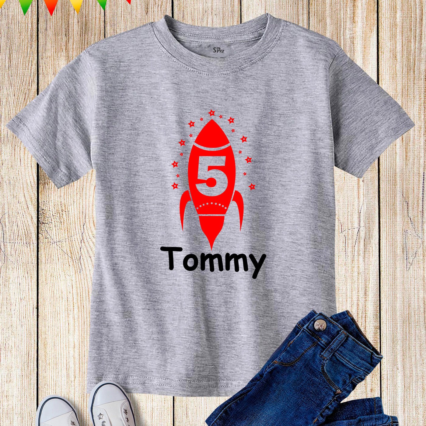 5th Birthday Rocket T Shirt