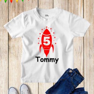 5th Birthday Rocket T Shirt