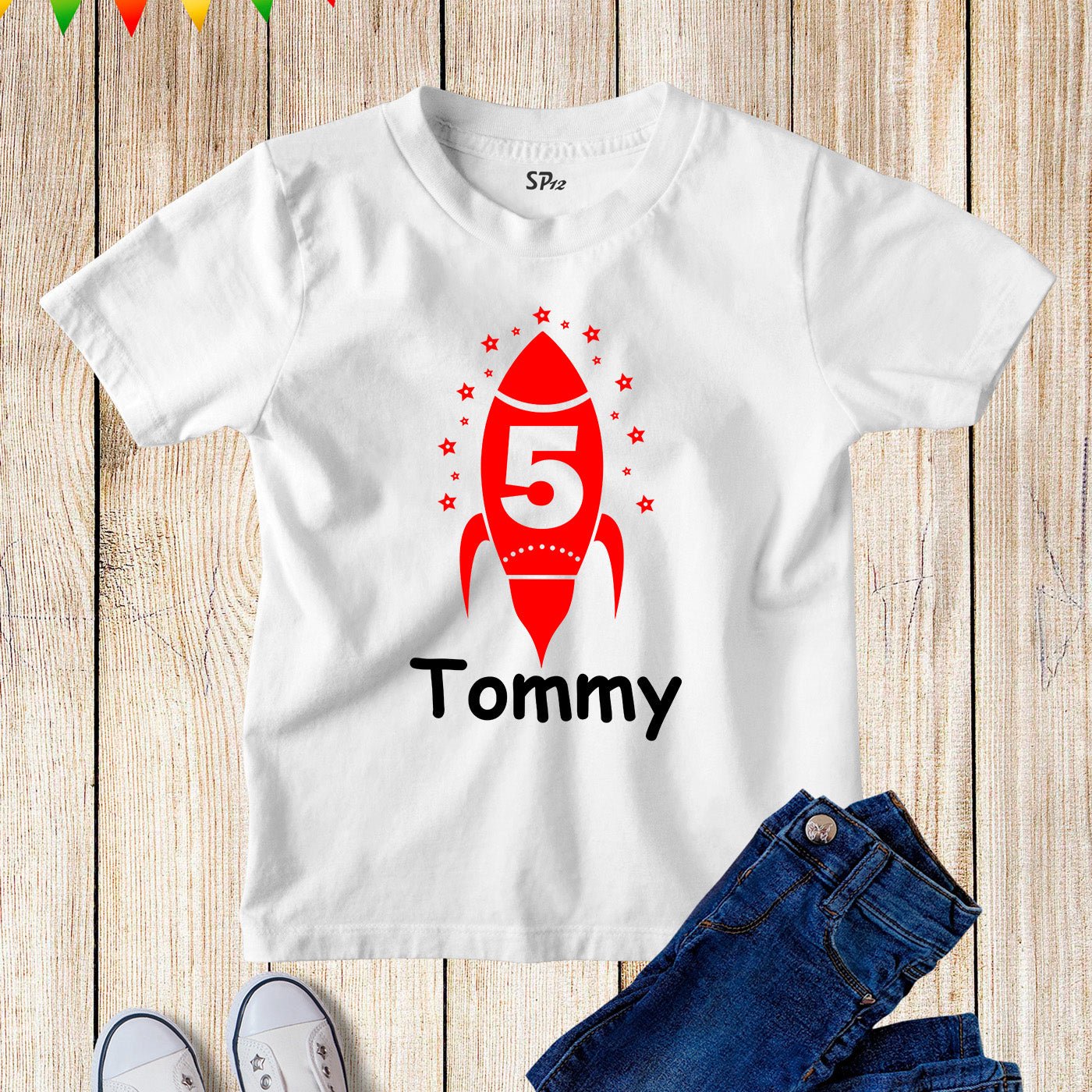 5th Birthday Rocket T Shirt