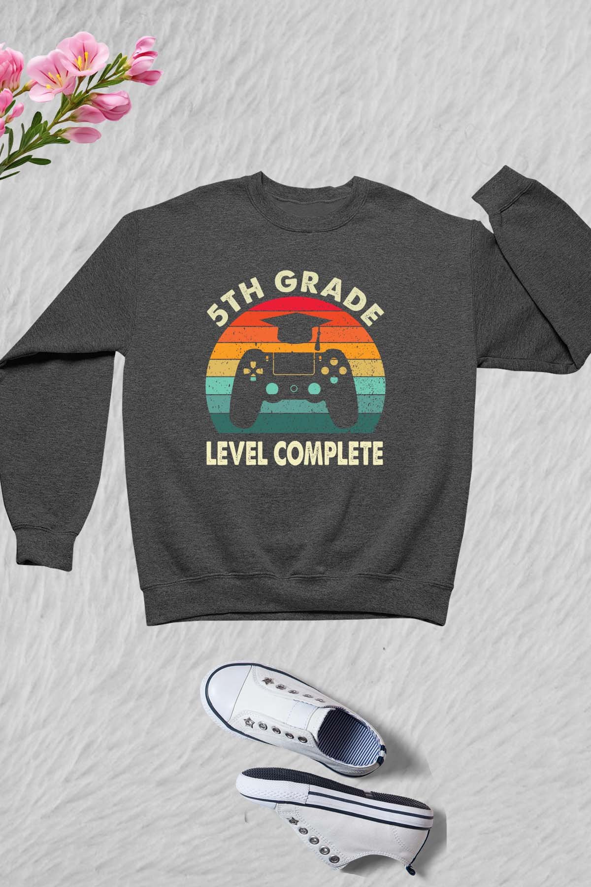 5th Grade Level Complete Funny Kids Sweatshirt - Image 3