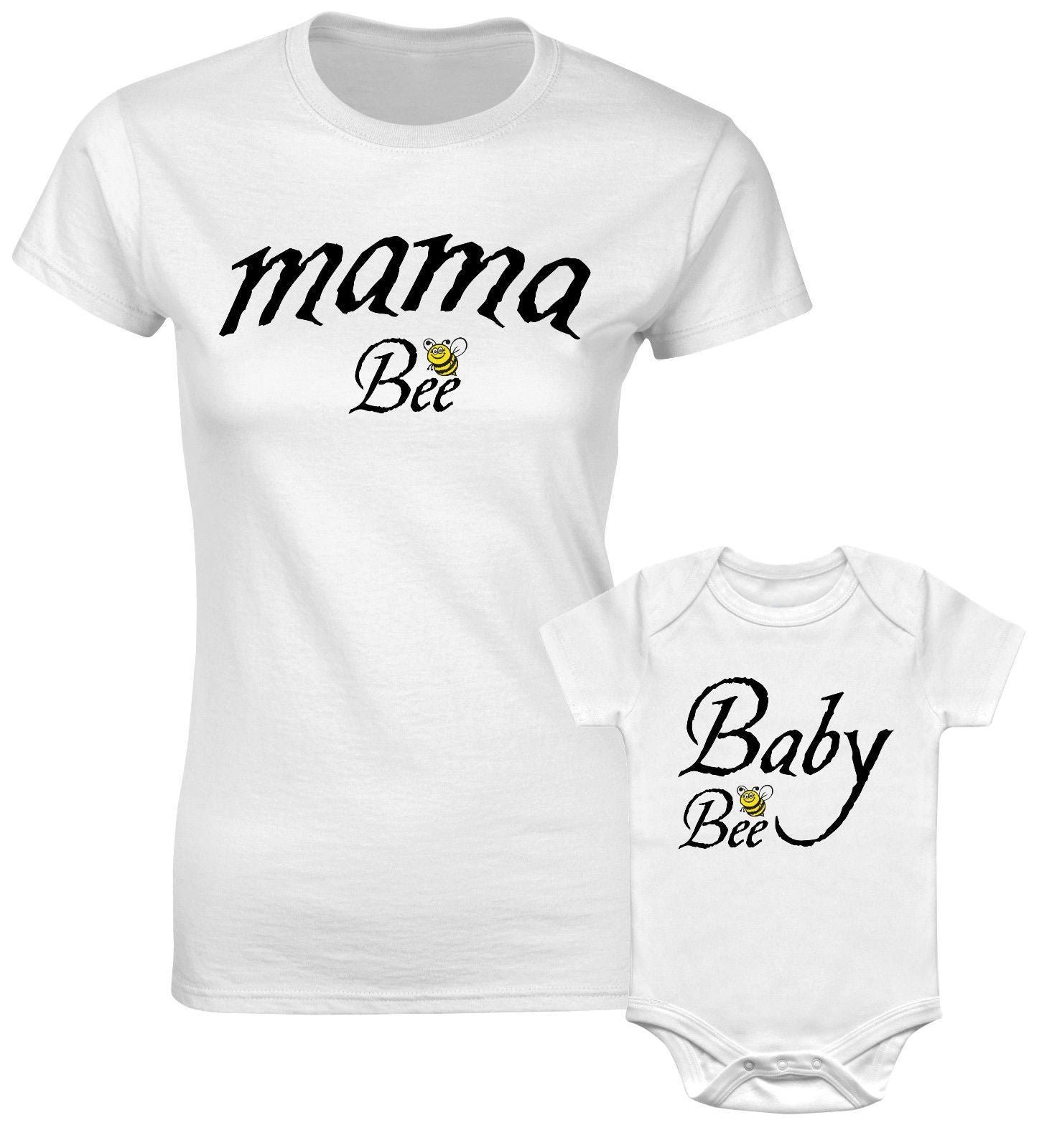 Mama Bee & Baby Bee Cute Mom Son Mother Daughter Matching T Shirts - Image 2