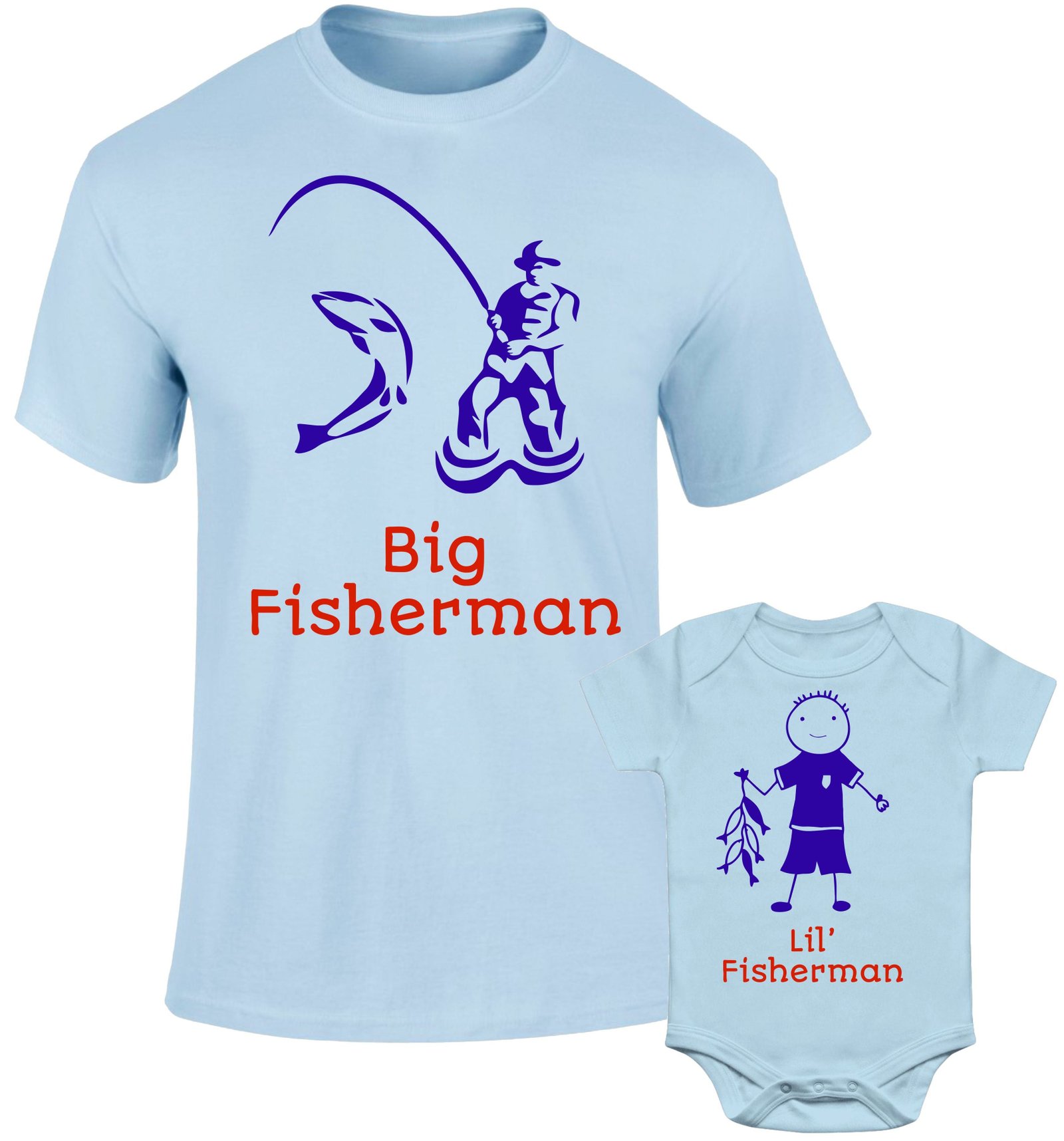Father Daddy Daughter Dad Son Matching T shirts Big Little Fisherman - Image 2