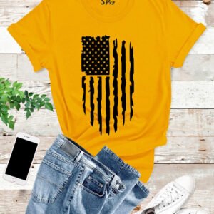 American-Flag-T-Shirt-Gold