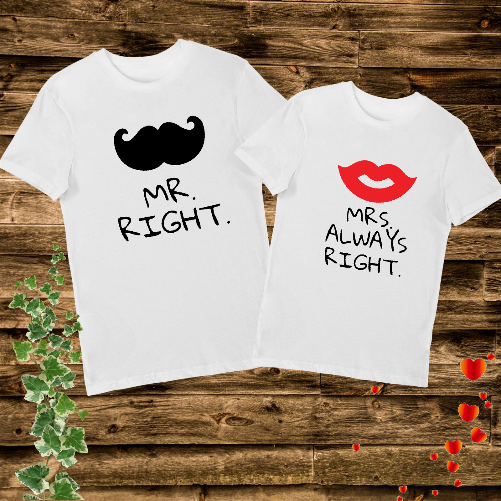 Mr Right Mrs Always Right Funny Couple Matching T Shirt - Image 2