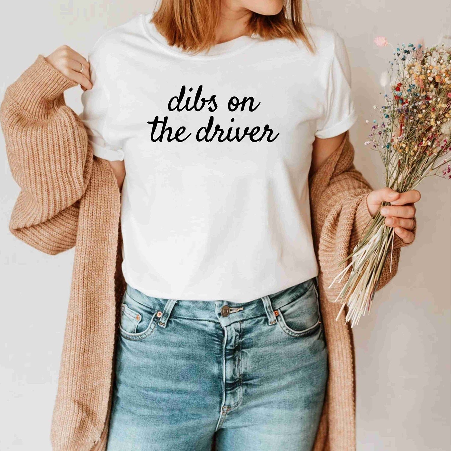 Dibs On The Driver Funny Racing Drivers Wife Of Race Car Driver Shirt - Image 2