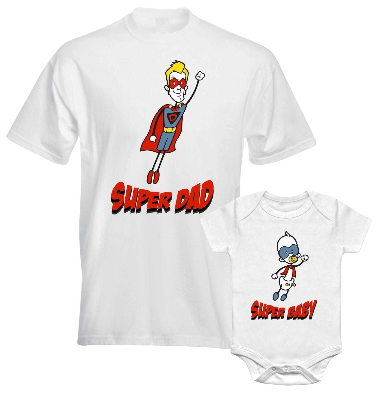 Father Daddy Daughter Dad Son Matching T shirts Bodysuit Super Hero Dad Baby - Image 2