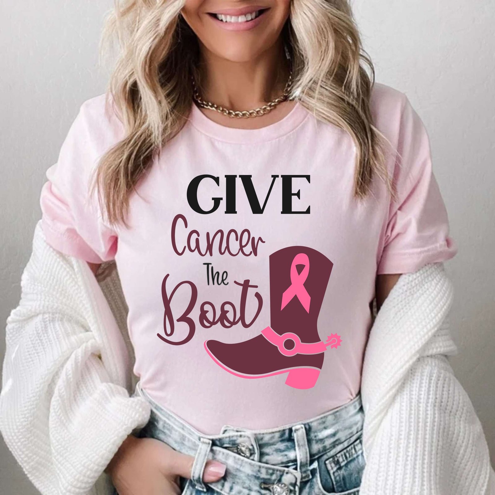 Give Cancer The Boot Cancer Support Warrior Support Survivor T Shirts