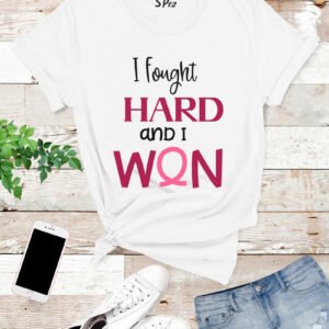 Hard-fought-And-I-Won-Breast-Cancer-T-Shirt-Pink-White