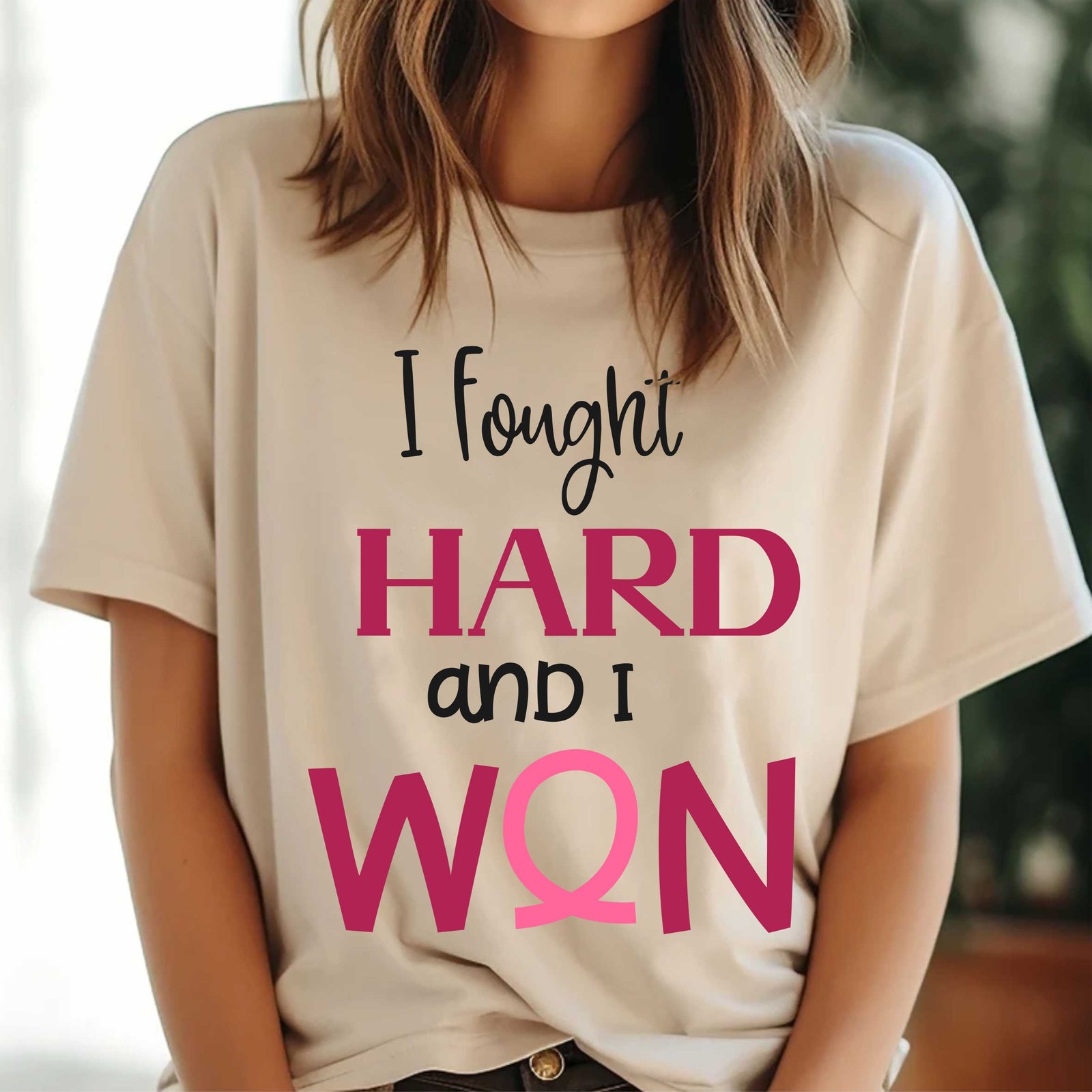 i-fought-hard-and-i-won-pink-ribbon-breast-cancer-survivor-t-shirt
