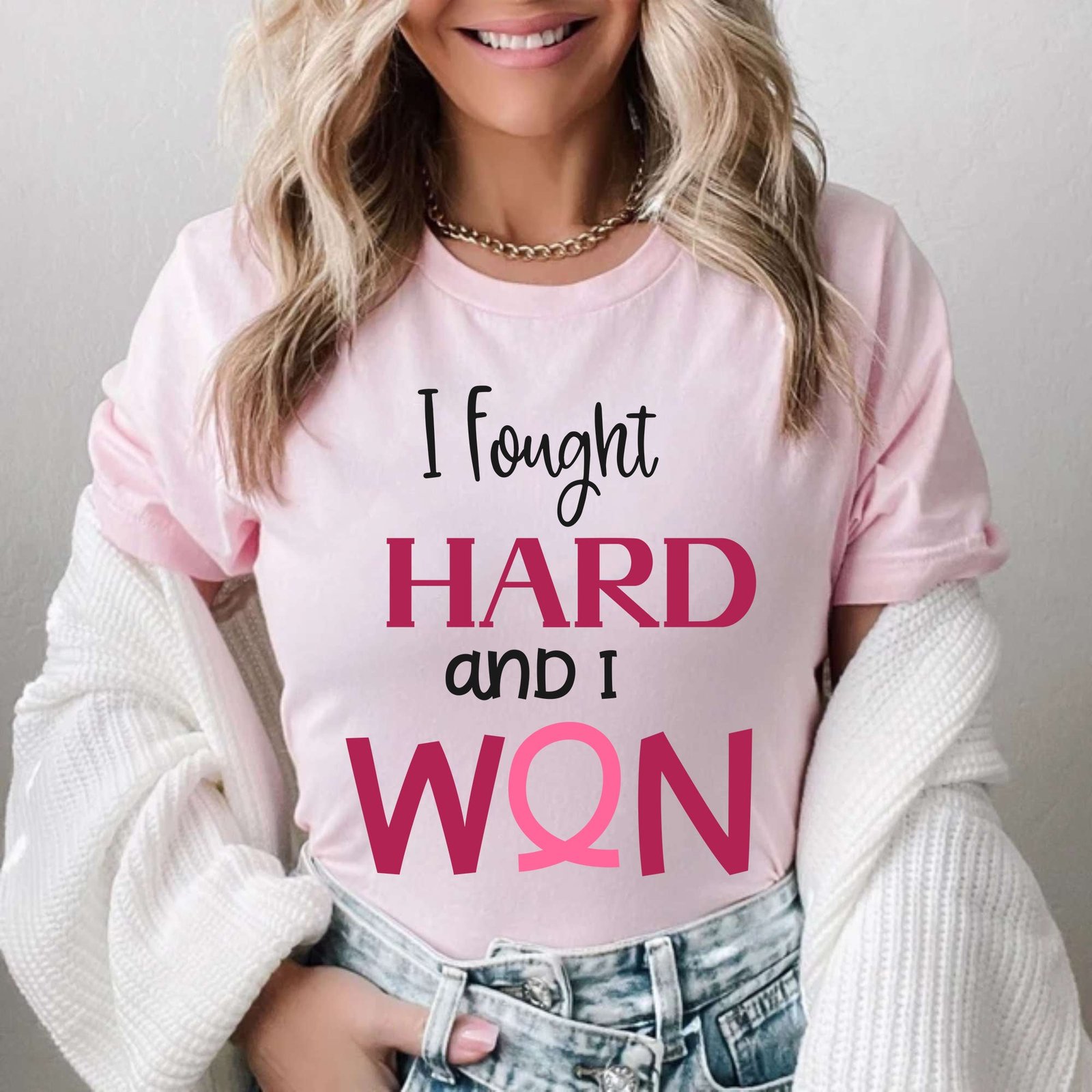 i-fought-hard-and-i-won-pink-ribbon-breast-cancer-survivor-t-shirt