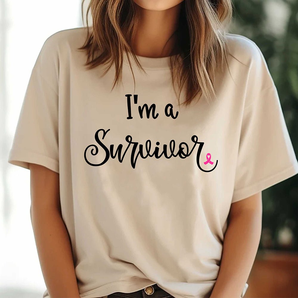 i'm-a-survivor-breast-cancer-support-awareness-pink-ribbon-t-shirt