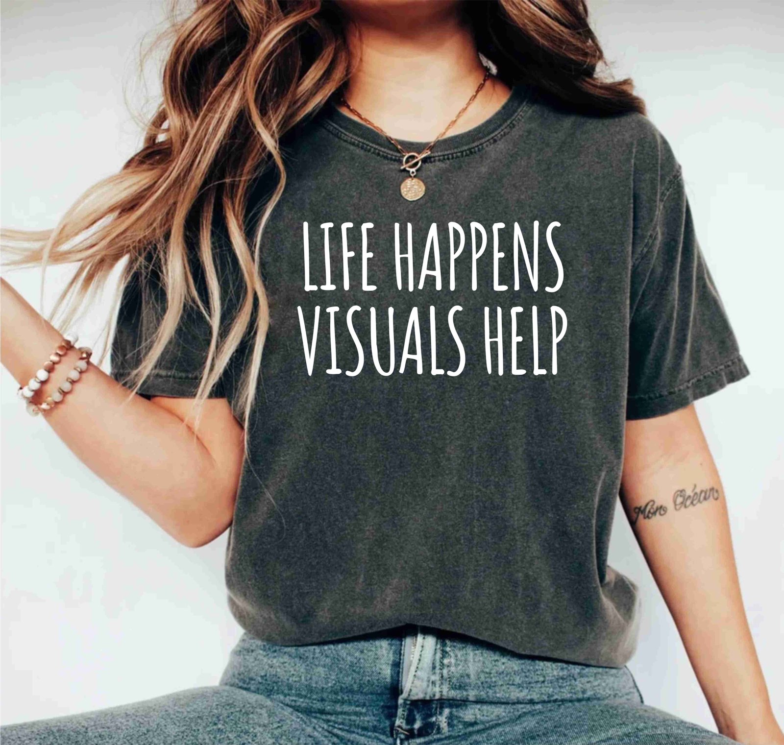 Life Happens Visuals Help Autism Special Education Teacher Day Shirt