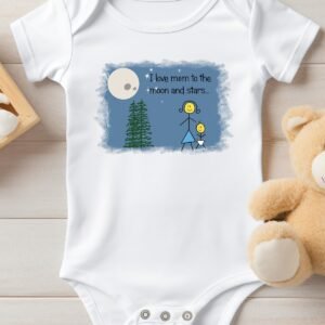 I Love Mom To the Moon and Stars Baby Bodysuit Onesie