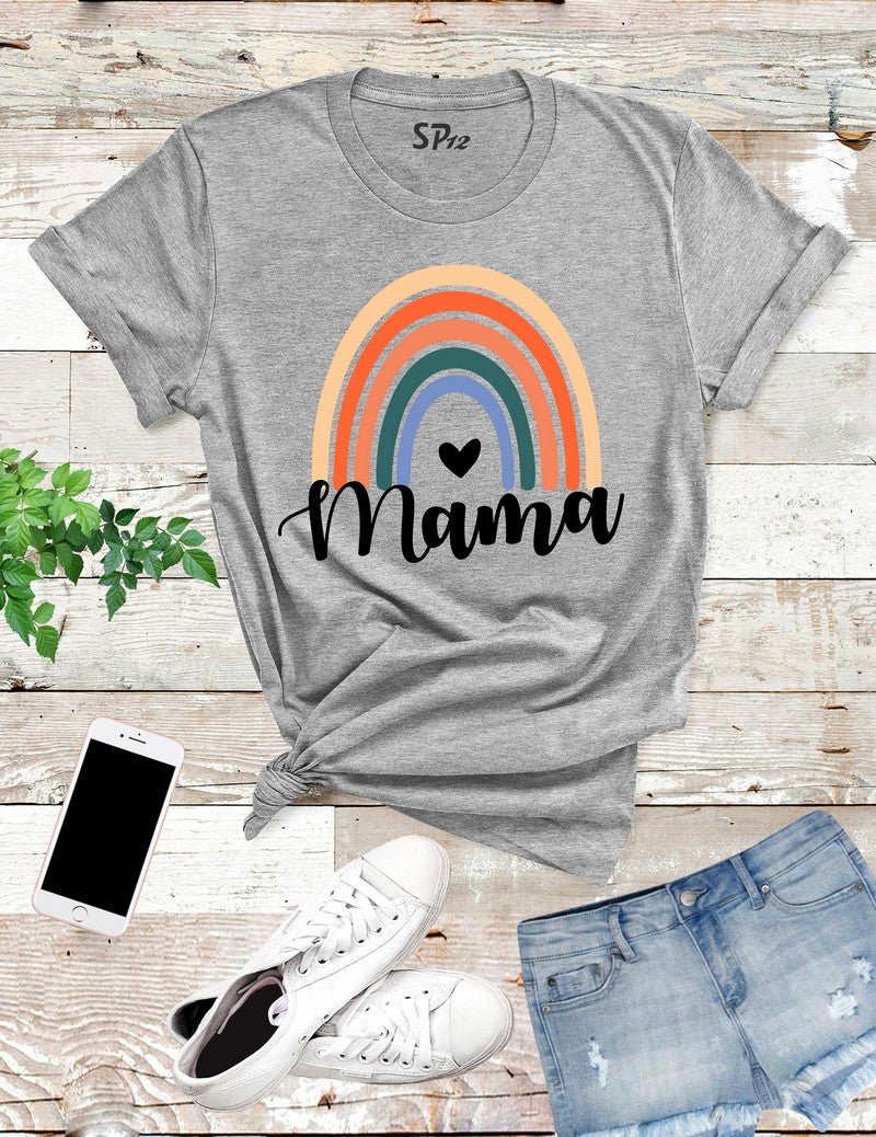 Mama-Rainbow-T-Shirt-Grey