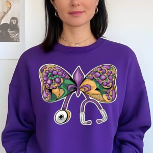 Mardi Gras Nurse Gift Shirt Doctor stethoscope Carnival Parade