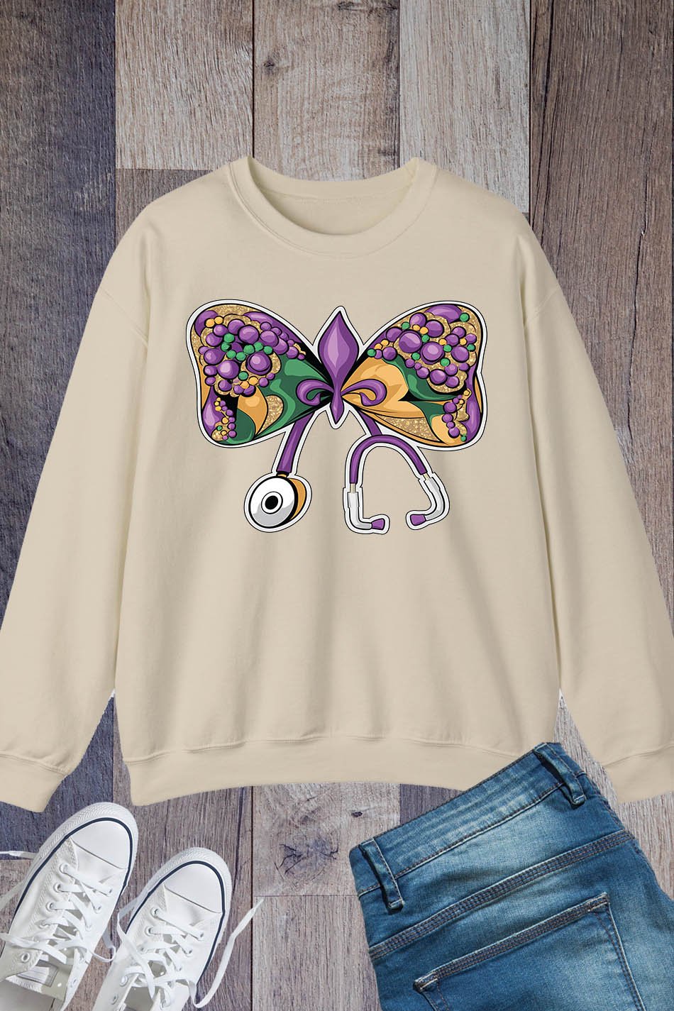 Mardi Gras Nurse Gift Shirt Doctor stethoscope Carnival Parade