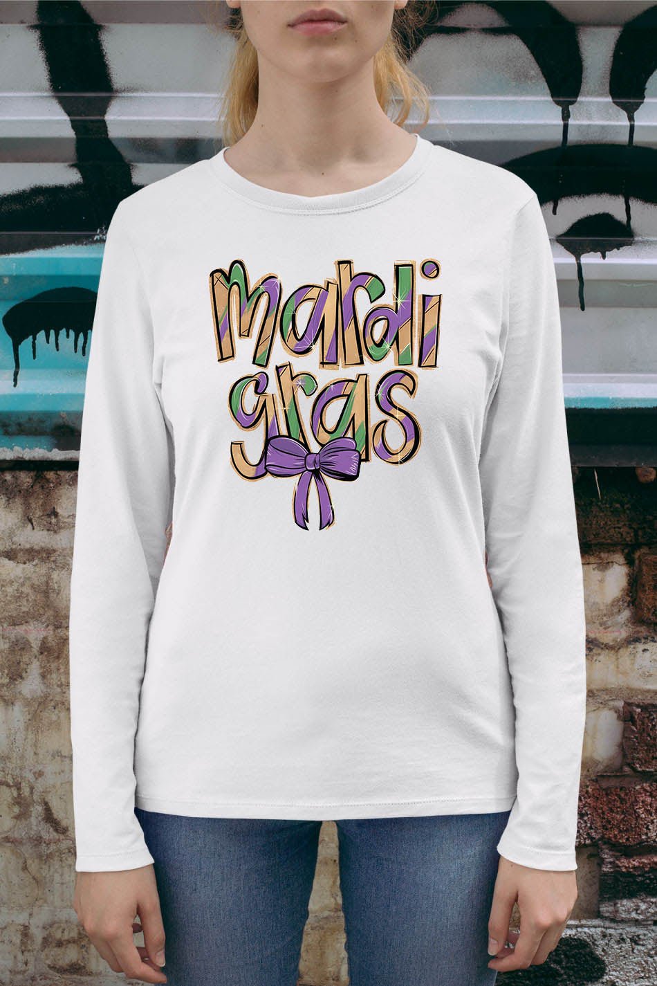 Mardi Gras Shirt Coquette Purple Bow Costume