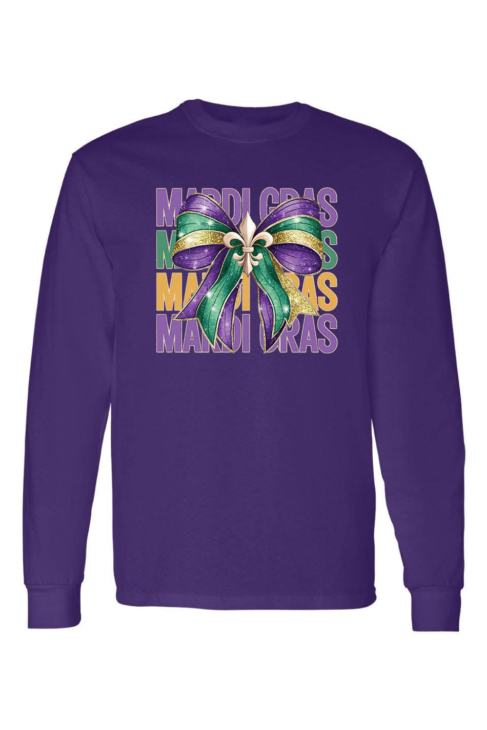 Mardi Gras Shirt Ladies Coquette Bow Glitter Parade Costume