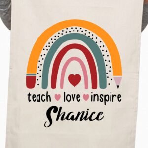 Elementary School Teacher Gift Custom Teaching Heart Kitchen Table Tea Towel