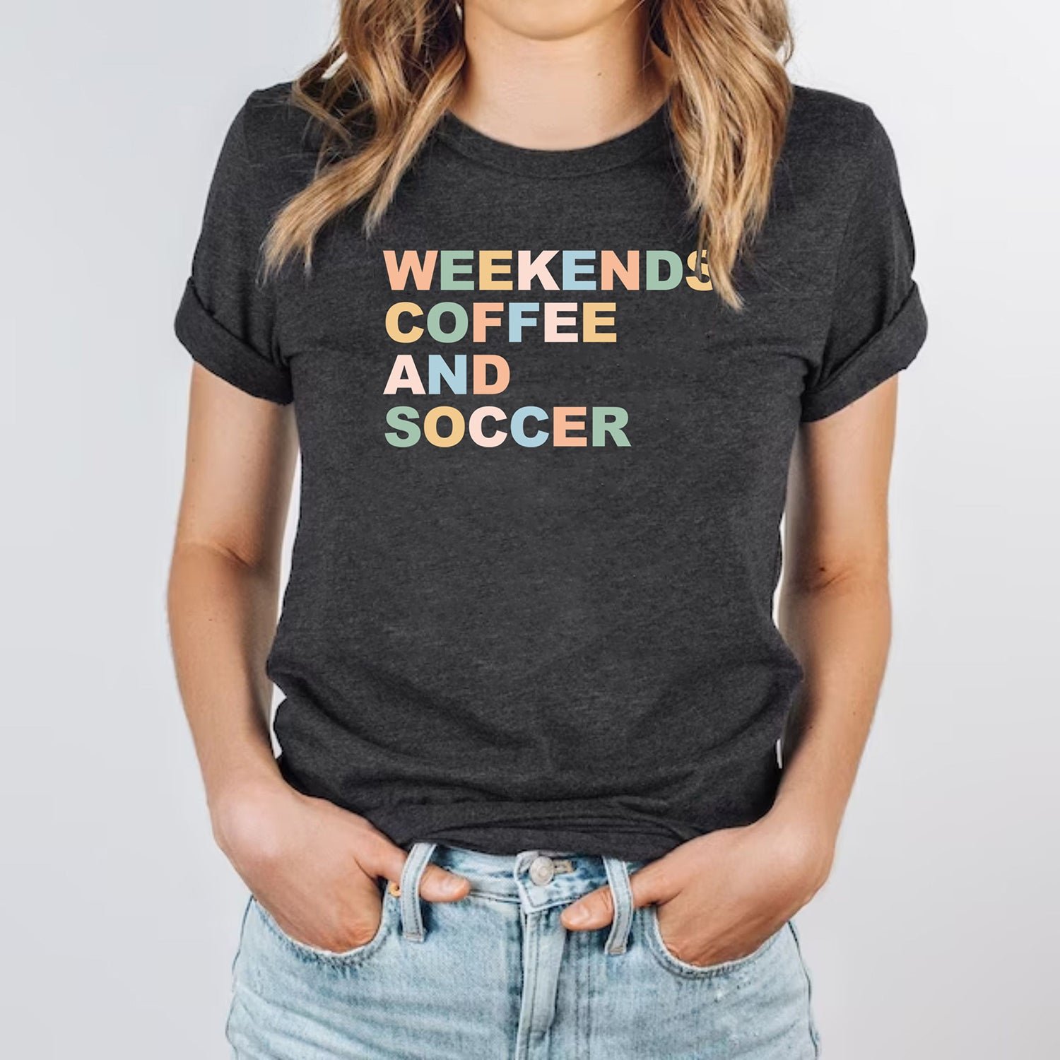 Funny Weekends Coffee And Soccer Sport Shirt With Sayings Unisex Shirt - Image 4