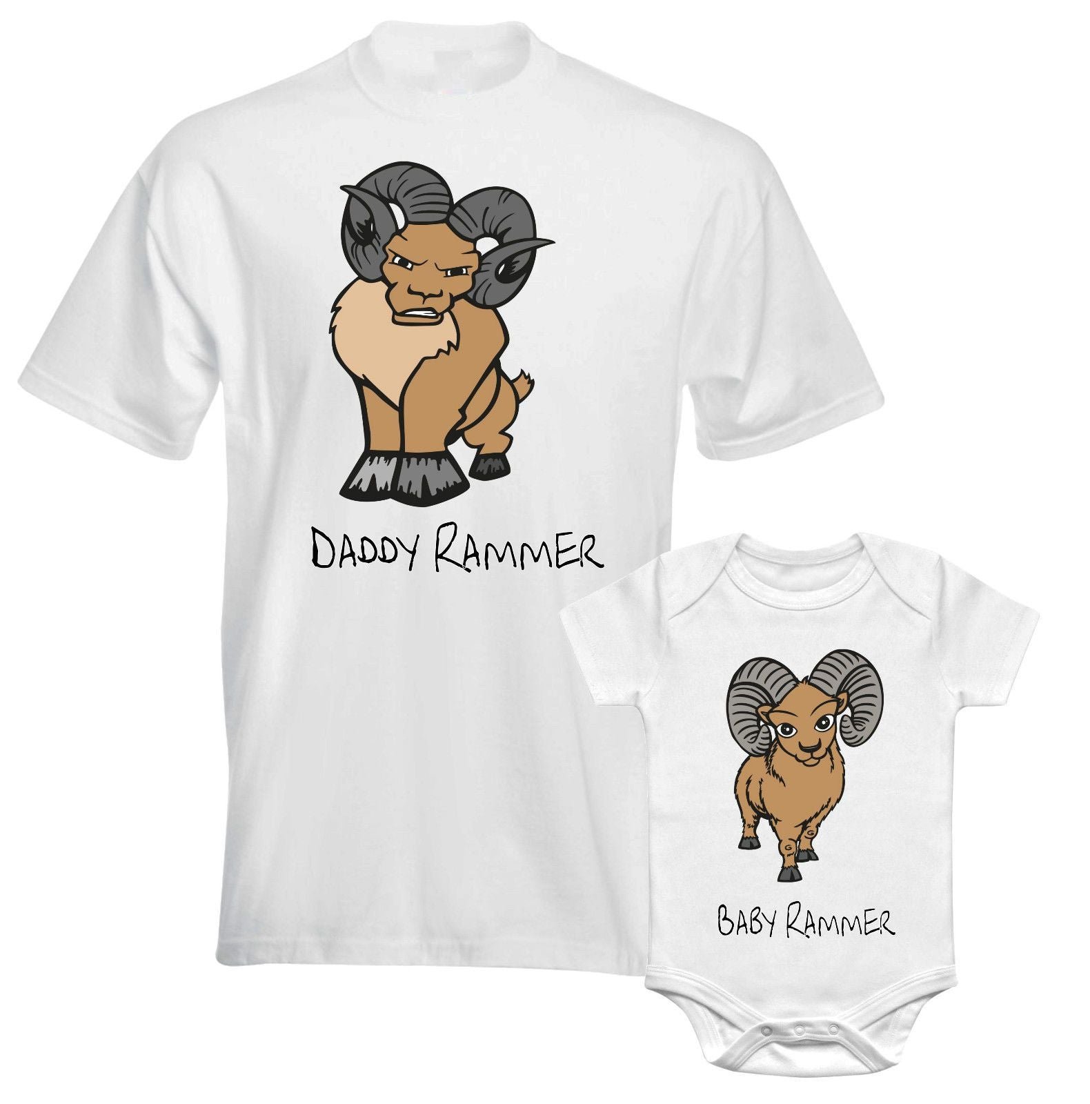 Father Daddy Daughter Dad Son Matching T shirts Daddy Rammer Baby Rammer - Image 2