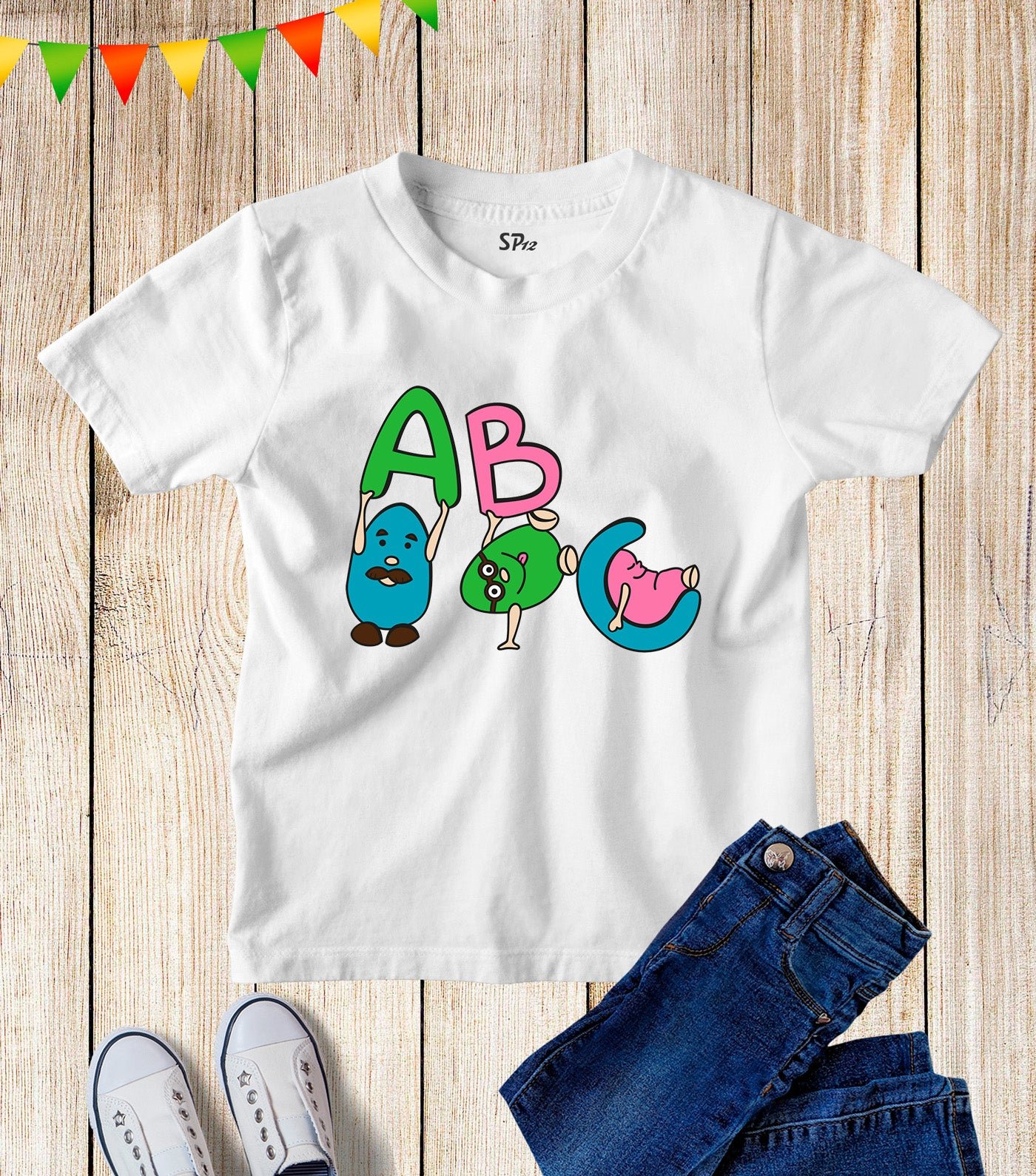 Kids ABC Alphabet Eggs Nursery Graphic T Shirt
