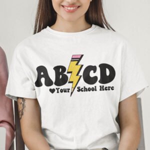 ABCD Superpower Custom Teacher T Shirt With School Name