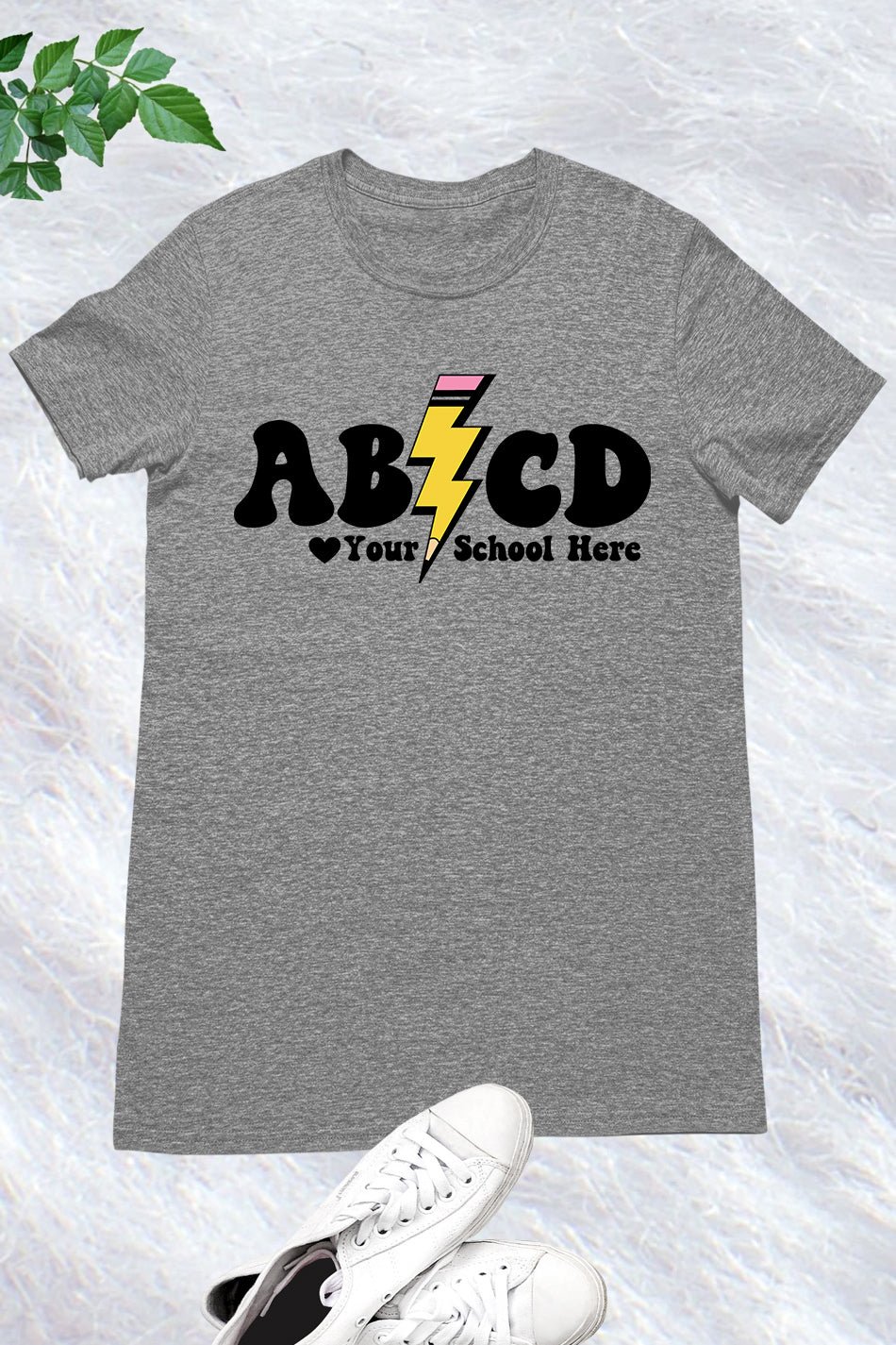 ABCD Superpower Custom Teacher T Shirt With School Name