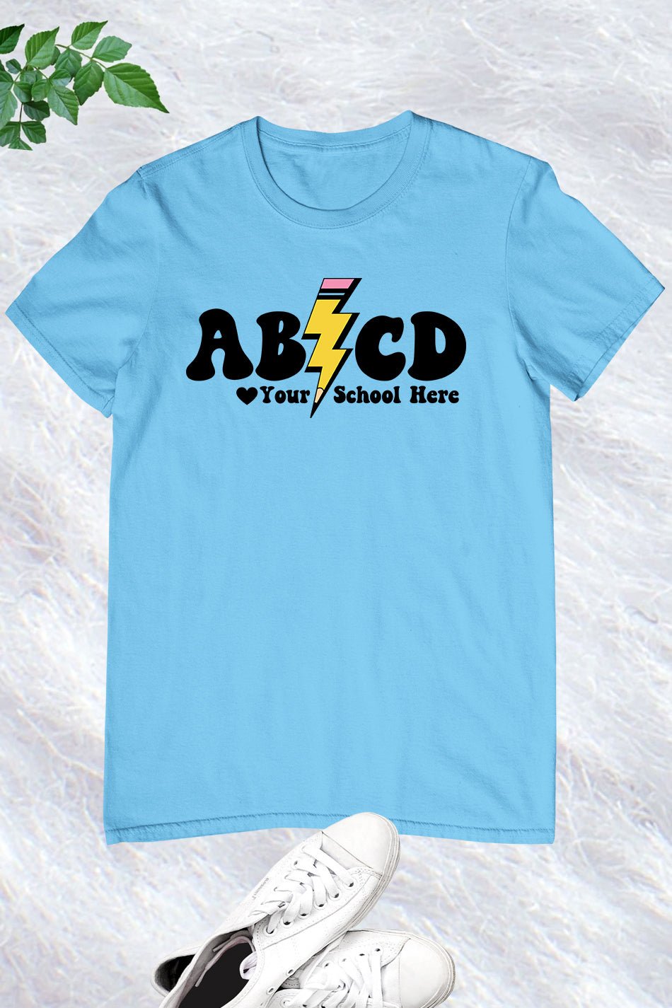 ABCD Superpower Custom Teacher T Shirt With School Name