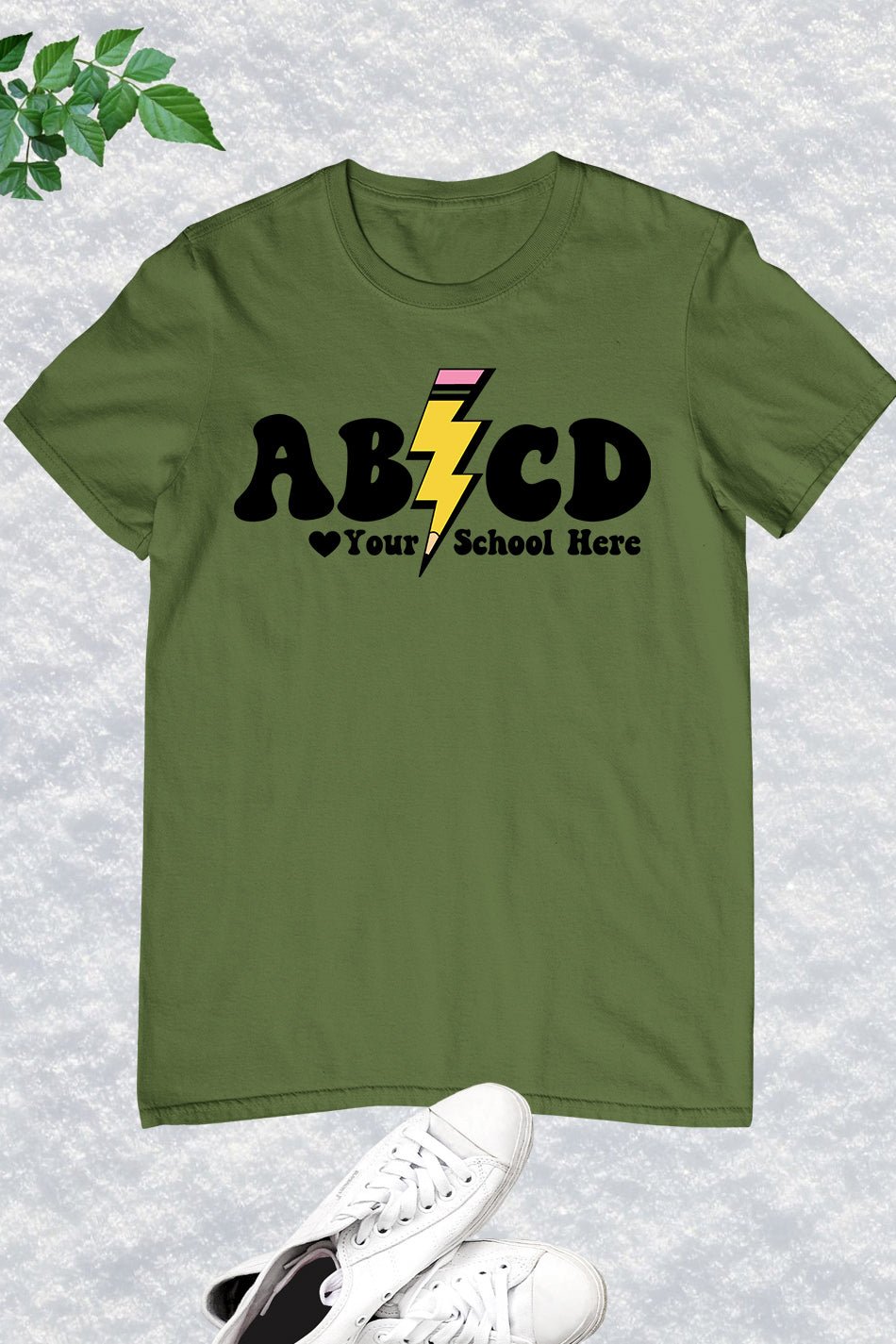 ABCD Superpower Custom Teacher T Shirt With School Name